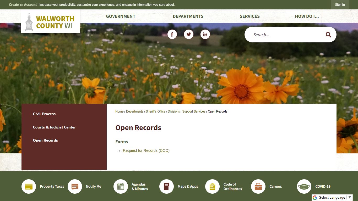 Open Records | Walworth County, WI